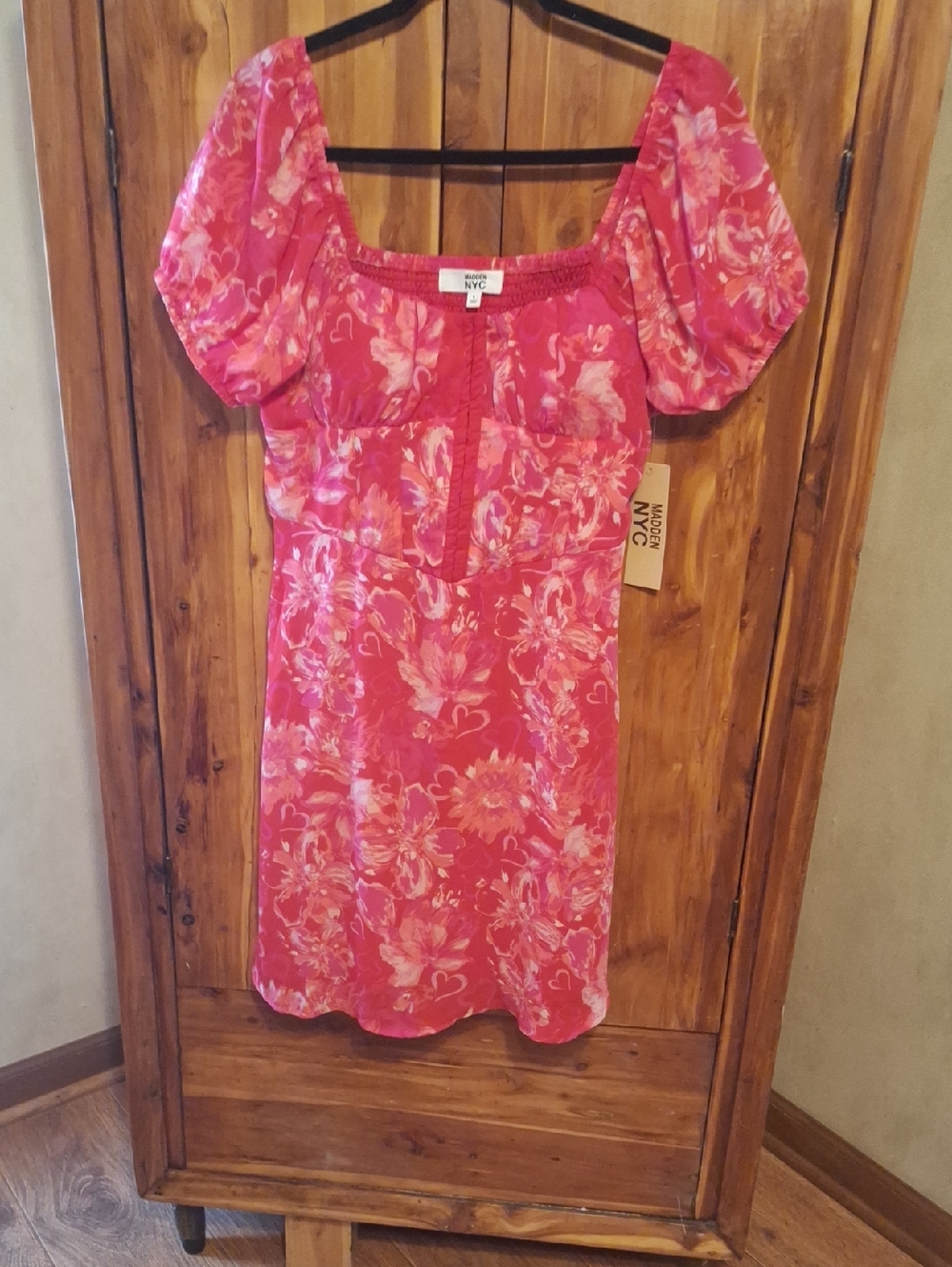 Madden NYC Pink Floral Corset Dress - Bright Pink Print